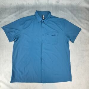 Mountain Hardwear Men's Shade Lite Short Sleeve Snap Front Shirt Turquoise 2XL
